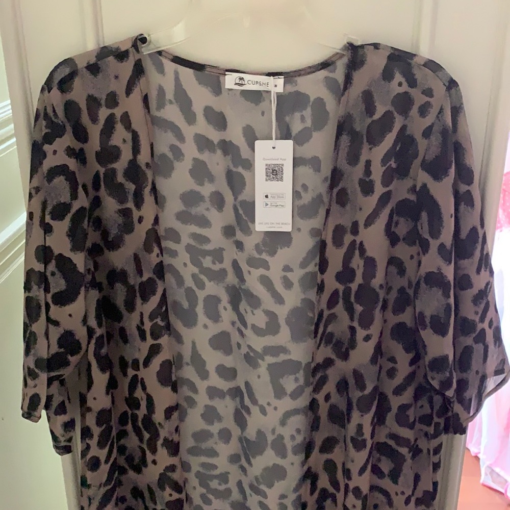 Cupshe Leopard print kimono bathing suit cover up